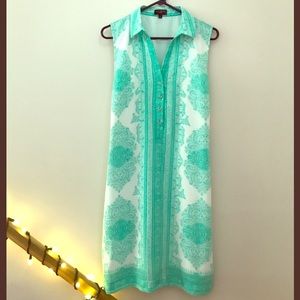 The Limited Ashton Dress (Aqua Teal Paisley Print)